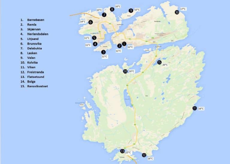 Utmerket badevann rundt Kristiansund og Frei