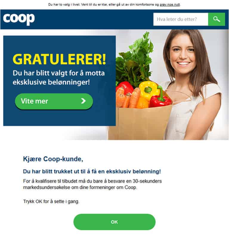 Coop advarer mot epostsvindel