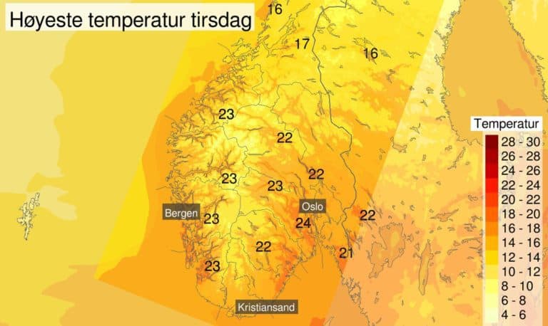 Tropisk storm sørger for sommertemperaturer