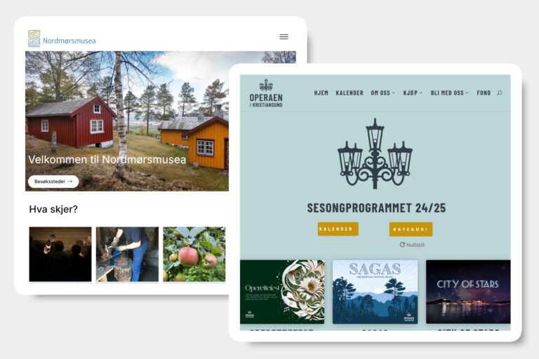 Skjermdump fra Operaen i Kristiansund og Nordmørsmusea sine nettsteder. Illustrasjon: Steinar Melby, KSU.NO